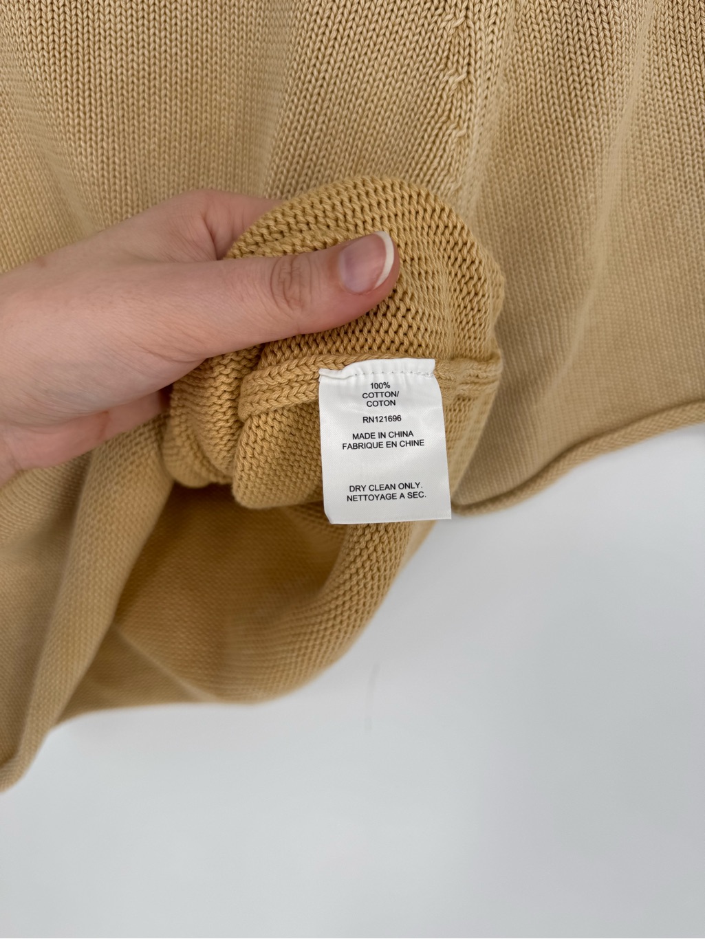 Demylee Nwt 100% Cotton Short Sleeve Knit Sweater Camel Tan Small Quiet Luxury — image 7 of 7